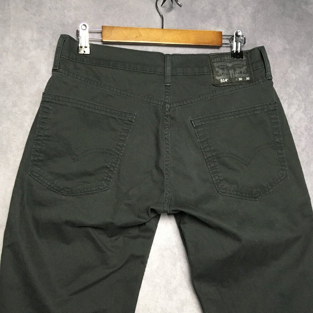 Levis Mens‎ 514 Straight Fit Pants size 30x30 Dark Gray Stretch Zipper Fly